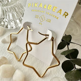 Arcalis Star Shaped Hoop Earrings in Gold