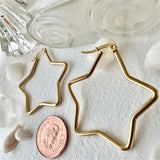 Arcalis Star Shaped Hoop Earrings in Gold