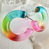 Lolli Chunky Rainbow Acrylic Hoop Earrings