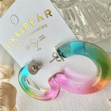 Lolli Chunky Rainbow Acrylic Hoop Earrings