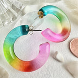 Lolli Chunky Rainbow Acrylic Hoop Earrings