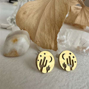 Mojave Night Desert Stud Earrings in Gold