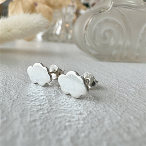 Nephos Tiny Cloud Stud Earrings in Sterling Silver