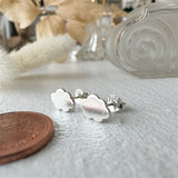 Nephos Tiny Cloud Stud Earrings in Sterling Silver