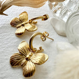 Yumi Butterfly Drop Earrings in Gold