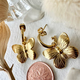 Yumi Butterfly Drop Earrings in Gold