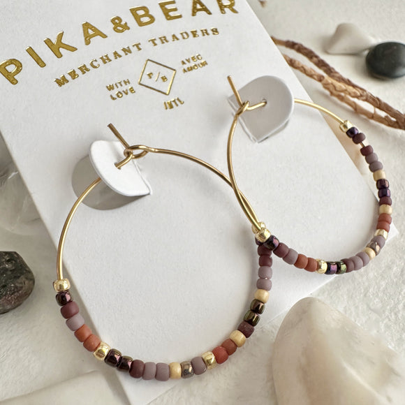 Memphré Bead Hoop Earrings in Northern Lake