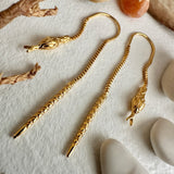 Cenchoa Snake Threader Earrings In Gold