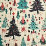 Oh Christmas Tree Retro Christmas Design Swedish Dishcloth