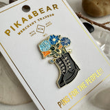 Boot-quet Flowers & Boot Enamel Pin