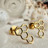 Pollen Honeycomb Stud Earrings