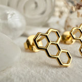 Pollen Honeycomb Stud Earrings