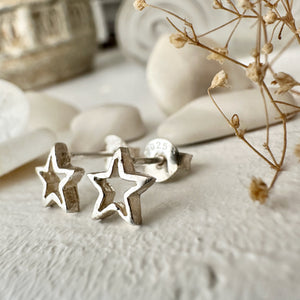 Stellar Tiny Star Stud Earrings in Sterling Silver