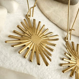 Lucienne Raw Brass Starburst Drop Earrings