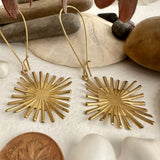 Lucienne Raw Brass Starburst Drop Earrings