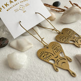 Boulevard of Broken Dreams Raw Brass Crying Heart Face Drop Earrings