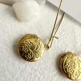 Cedarburg Brass Locket Drop Earrings