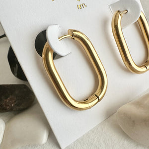 Lucille Oblong Hinge Hoop Earrings