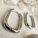 Lucille Oblong Hinge Hoop Earrings