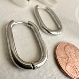 Lucille Oblong Hinge Hoop Earrings