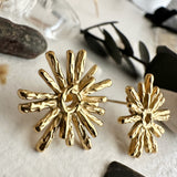 Champagne Supernova Starburst Stud Earrings in Gold