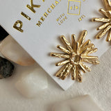 Champagne Supernova Starburst Stud Earrings in Gold