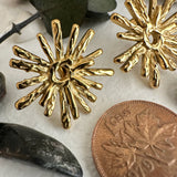 Champagne Supernova Starburst Stud Earrings in Gold