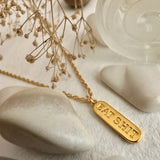 Customer Service Inner Monologue  Salty Language Charm Necklace in Gold