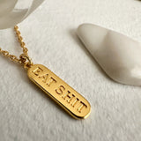 Customer Service Inner Monologue  Salty Language Charm Necklace in Gold