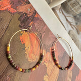 Memphré Bead Hoop Earrings in Cedars & Pines