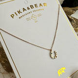 El Dorado Tiny Gemmed Horseshoe Charm Necklace in Gold