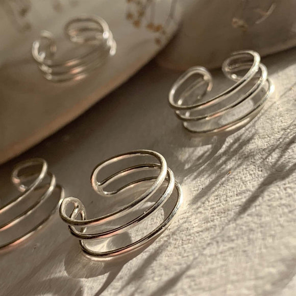 Lofi Sterling Silver Triple Band Toe Ring