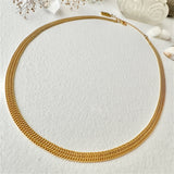 Ariadne Triple Layer Tiny Curb Chain Necklace in Gold and Silver