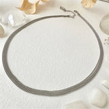 Ariadne Triple Layer Tiny Curb Chain Necklace in Gold and Silver