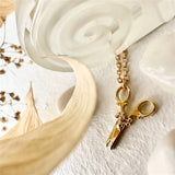 Snips Tiny Scissors Charm Necklace in Gold