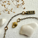 Hirundo Raw Brass Swallow and Pearl Necklace