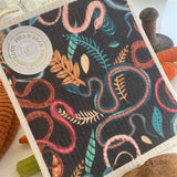 Narcisse Foliage and Snakes Swedish Dishcloth