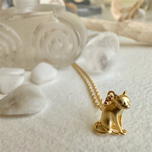 PENSIVE The Thinking Cat Charm Necklace