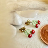 POMONA Porcelain Cherry Earrings