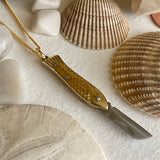 Filet Fish-Shaped Pocket Knife Charm Necklace