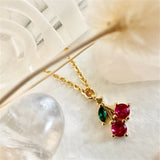 POMONA Tiny Cherry Charm Necklace