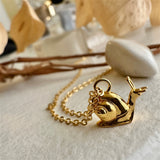 HELMI Tiny Snail Charm Necklace