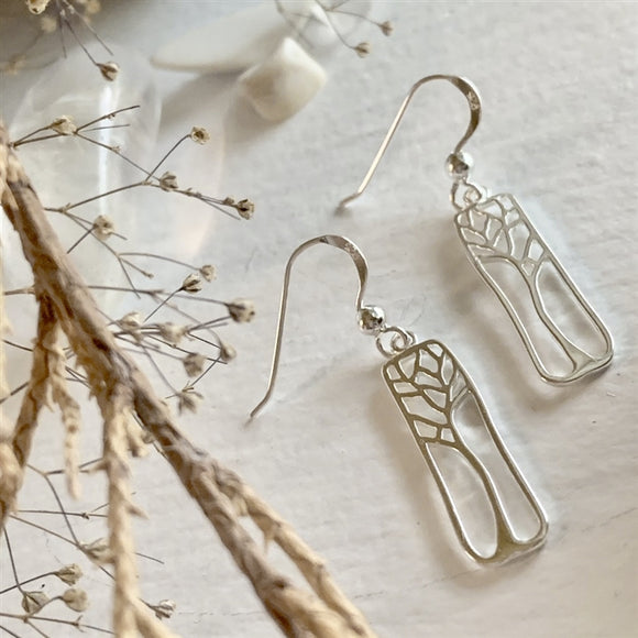 Hallerbos Sterling Silver Tree Drop Earrings