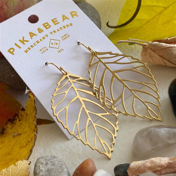 Deciduous Leaf Skeleton Earrings