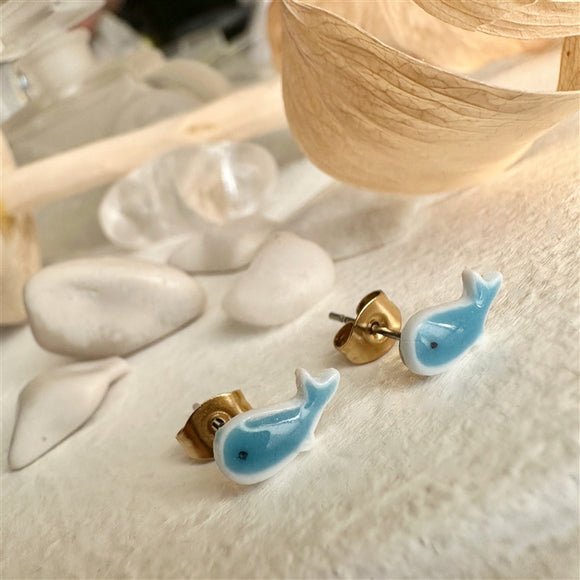 HERMAN Porcelain Whale Earrings