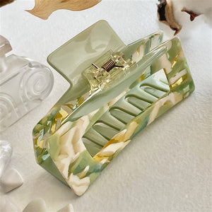 Marlow Marbled Hair Clip in Green