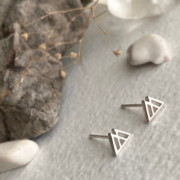 Twin Peaks Mountain Stud Earrings