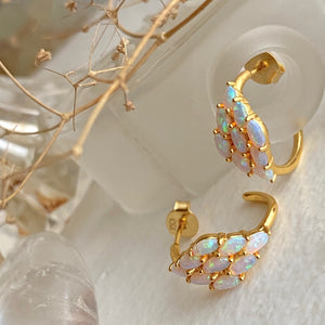 Wyvern Dragon Scale Opal Hoops