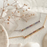 Stonewall Rainbow Crystal Bar Charm Necklace